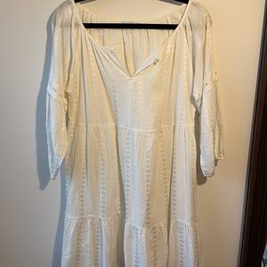 White long sleeved boho dress
